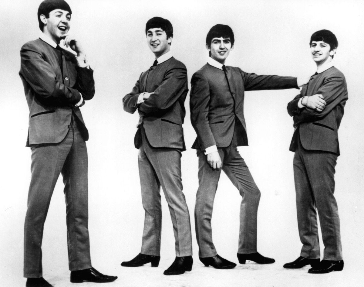 The Beatles, Paul McCartney, John Lennon, George Harrison, Ringo Starr released "Love Me Do", their first single, October 5, 1962. (Bettman)