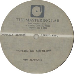 Working Day & Night - Very scarce high-grade methyl cellulose metal based lacquer double-sided 12" acetate for the 1982 US single release